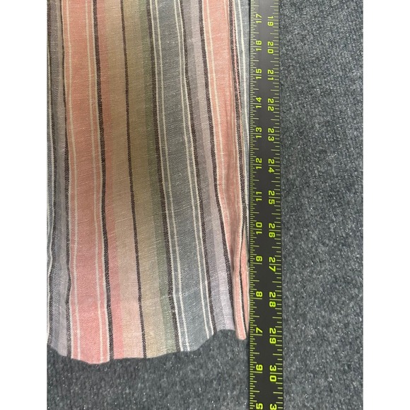 Indigo Rein Striped Wide Leg Jumper Linen Rayon Blend Smocked Back Size L - Picture 5 of 6